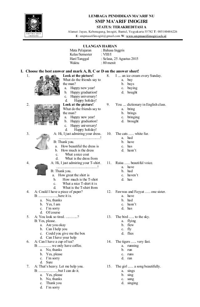 10 Contoh Soal KD 3.8 Bahasa Inggris Kelas 7 Semester 2 Paling Sering Keluar Saat Ujian