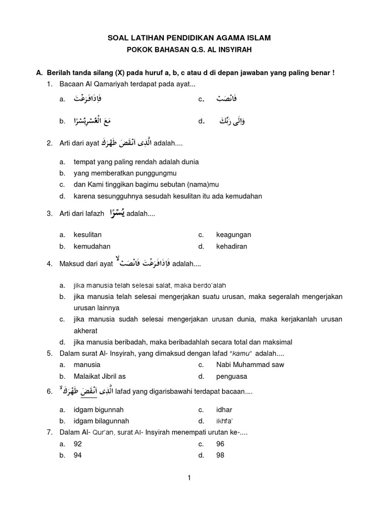 10 Soal Al Insyirah SD Kelas 4 yang Wajib Tahu Sebelum Ujian, Rahasia Membuat Nilai Tinggi 10 Soal Al Insyirah SD Kelas 4 yang Wajib Tahu Sebelum Ujian, Rahasia Membuat Nilai Tinggi