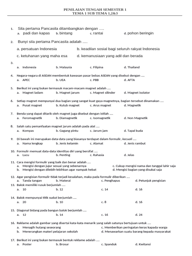 Pts Kelas 3 Sub Tema 1 2 PDF Pts Kelas 3 Sub Tema 1 2 PDF