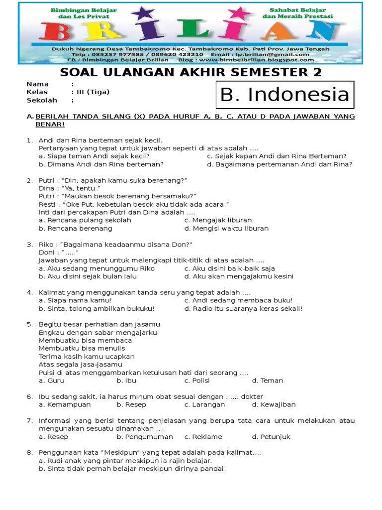 5 Contoh Instrumen Soal Bahasa Indonesia SD Kelas 3 yang Wajib Dikuasai Sebelum Ujian 2026
