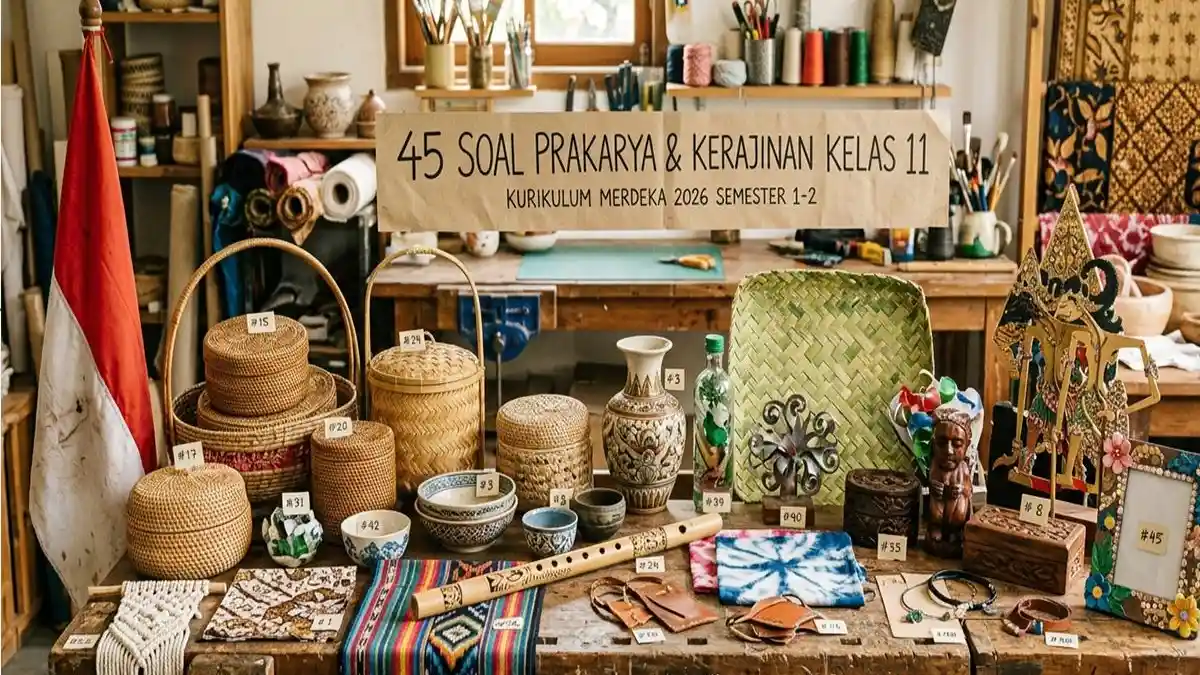 45 Soal Prakarya Kerajinan Kelas 11 Kurikulum Merdeka 2026 Semester 1-2
