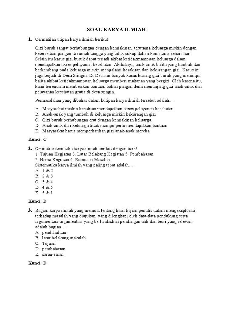 5 Contoh Soal Essay Karya Ilmiah Kelas IX Semester 2 yang Wajib Kamu Kuasai Sebelum Ulangan Akhir