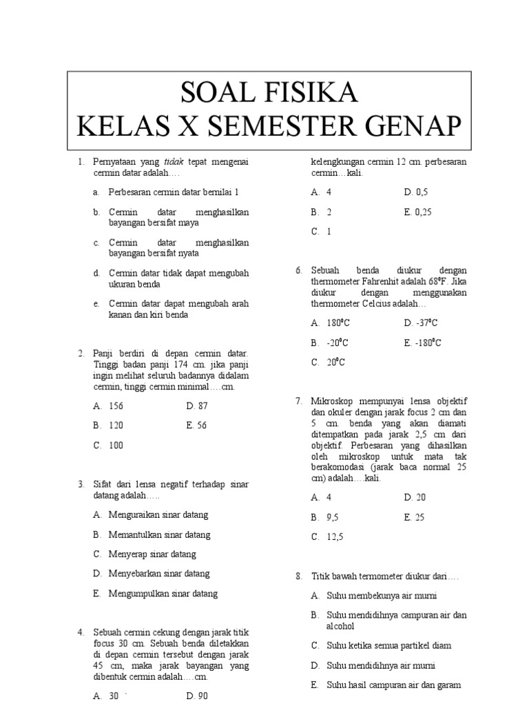 Menguasai Fisika SMA Kelas 10 Semester 2 Panduan Lengkap dengan Contoh