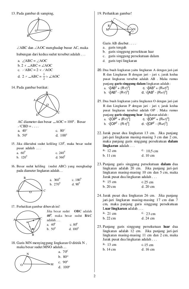7 Latihan Soal Matematika Kelas 8 Semester 2 Kurikulum 2013 yang Wajib Dikuasai Sebelum Ujian 7 Latihan Soal Matematika Kelas 8 Semester 2 Kurikulum 2013 yang Wajib Dikuasai Sebelum Ujian