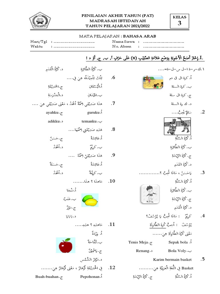 7 Rahasia Soal Bahasa Arab untuk SD Kelas 3 Semester 1 Wajib Diketahui Sebelum Terlambat 7 Rahasia Soal Bahasa Arab untuk SD Kelas 3 Semester 1 Wajib Diketahui Sebelum Terlambat