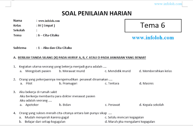 Akhirnya Jadwal Liga 1 2026 dan Klasemen soal aku dan cita-citaku subtema 1 tema 6 kelas 4
