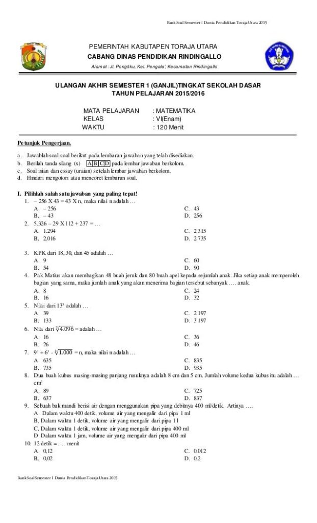 Akhirnya Tersedia! 3 Link Download Soal Kelas 6 Semester 2 untuk Persiapan Ujian Akhirnya Tersedia! 3 Link Download Soal Kelas 6 Semester 2 untuk Persiapan Ujian