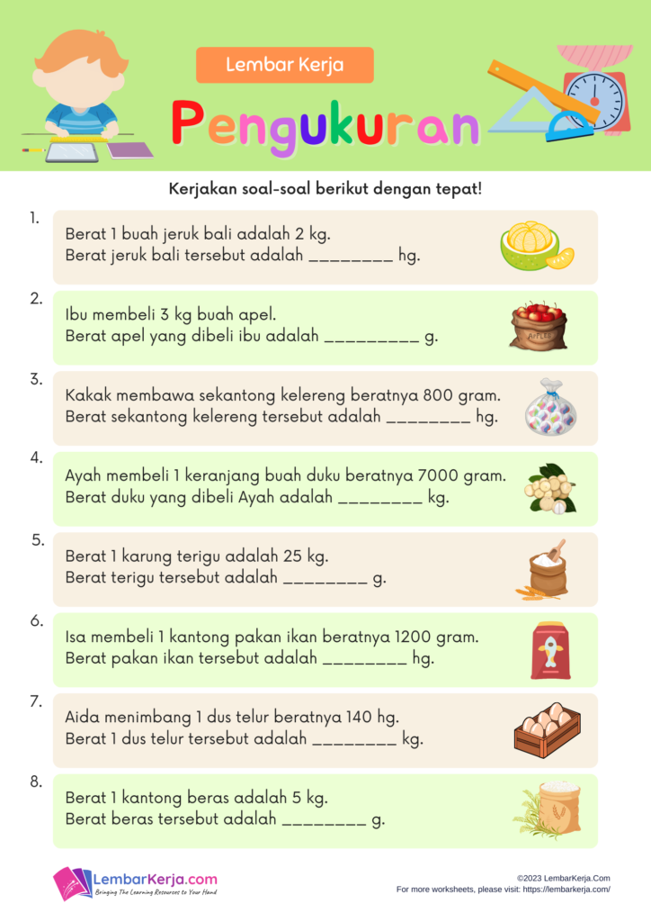 Akhirnya Tersedia Contoh Soal Essay Matematika Kelas 2 SD tentang Satuan Berat Beserta Pembahasan Lengkapnya