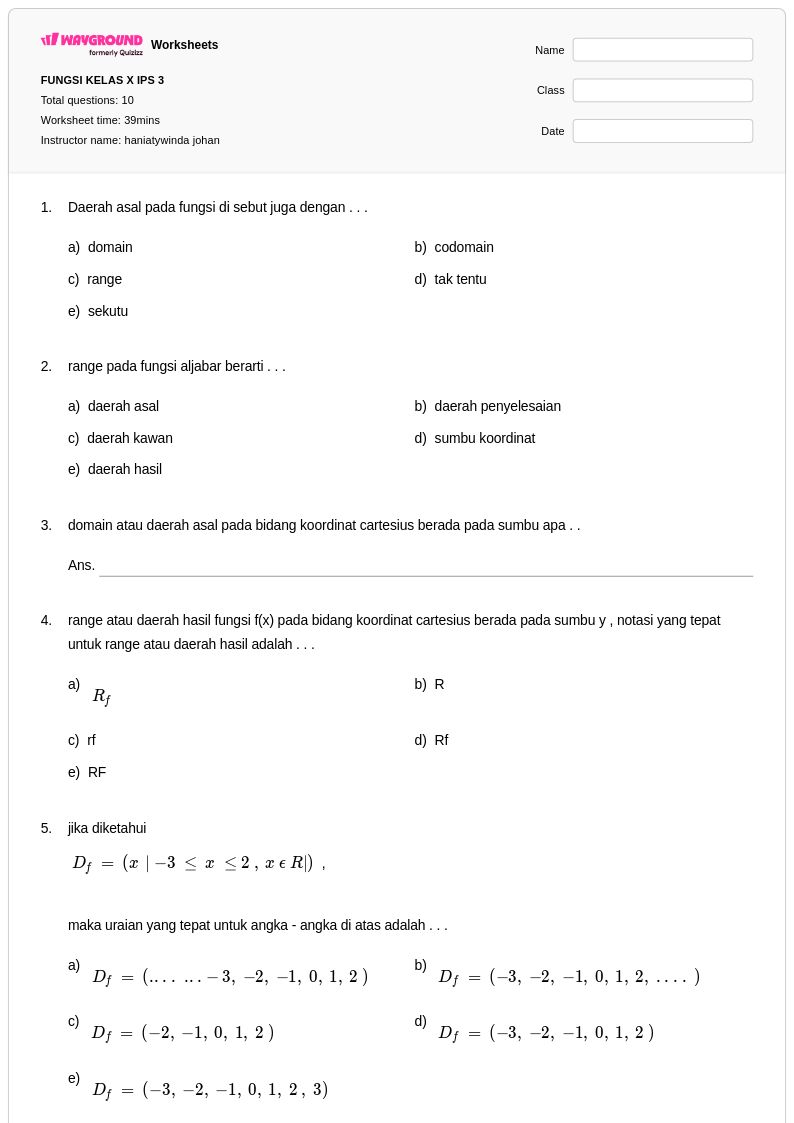 Contoh Soal Essay Fungsi Kelas 10 Semester 2 Beserta Jawabannya yang Sering Muncul di Ujian 2026
