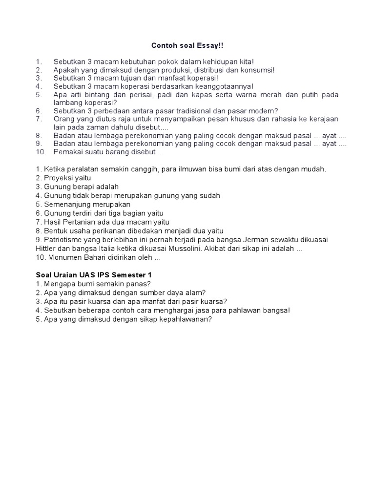 Inilah 7 Contoh Soal Essay IPS Kelas 7 Semester 2 yang Wajib Kamu Kuasai Sebelum Ujian Akhir