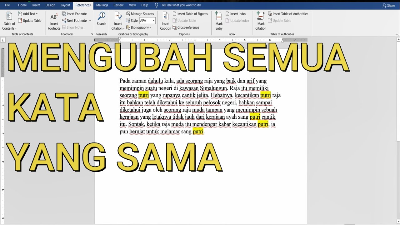 Rahasia Cepat Edit Dokumen Juara Timnas Lewat Cara Mengubah Kata Yang Sama Secara Bersamaan Word