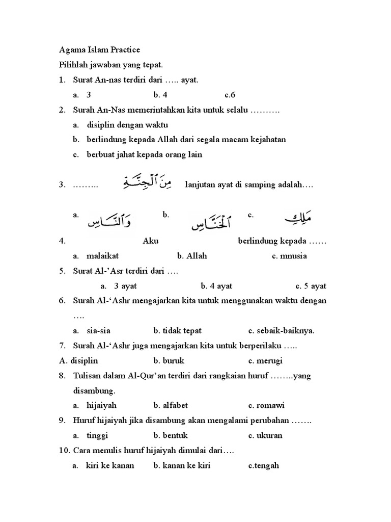 Rahasia Lulus Nilai Sempurna Pakai Soal Agama Islam UKK Kelas 2 SD Semester 1 K13
