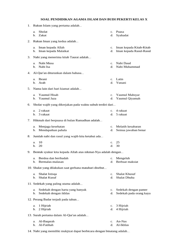 Rahasia Lulus Ujian dengan Kumpulan soal agama islam kelas x semester 2 kurikulum 2013 Rahasia Lulus Ujian dengan Kumpulan soal agama islam kelas x semester 2 kurikulum 2013