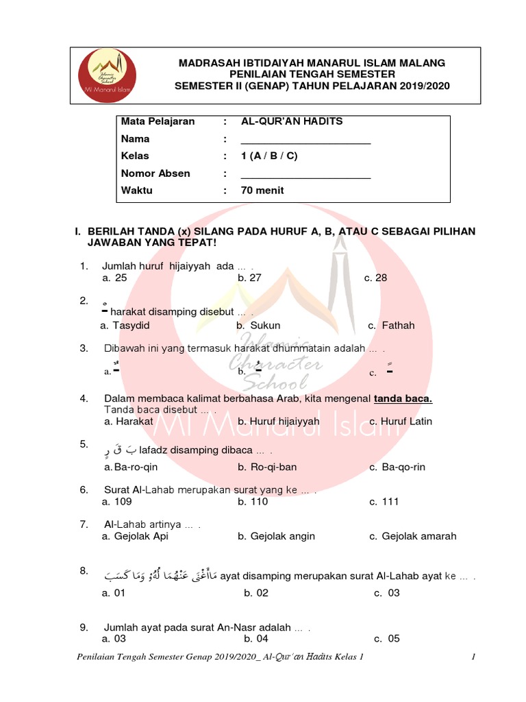 Terbukti 7 Cara Cepat Kuasai Soal Al-Qur’an Hadits Kelas 1 Pelajaran 4 Sebelum Ujian