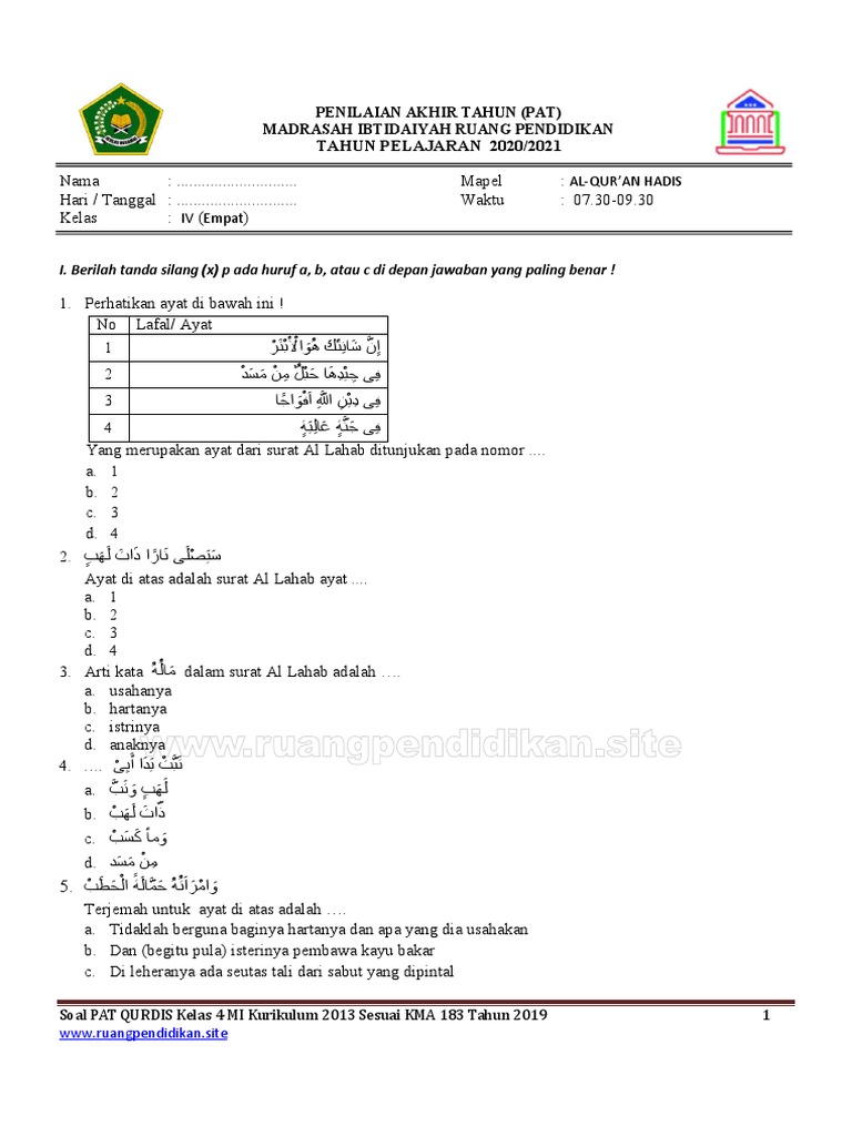 Terbukti 7 Tips Mengerjakan Soal Al Quran Hadis Kelas 4 Semester 2 dengan Mudah dan Cepat Terbukti 7 Tips Mengerjakan Soal Al Quran Hadis Kelas 4 Semester 2 dengan Mudah dan Cepat
