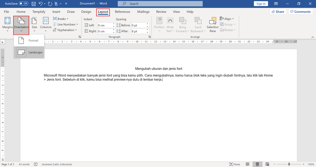 Ternyata Mudah, Begini Cara Mengubah Kertas dari Vertikal ke Horizontal pada Word