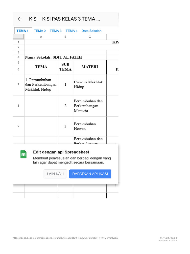 Wajib Tahu! Ini Contoh Kisi-kisi Soal Kelas 3 SD Tema 1 Subtema 3 Terbaru Agar Nilai Maksimal