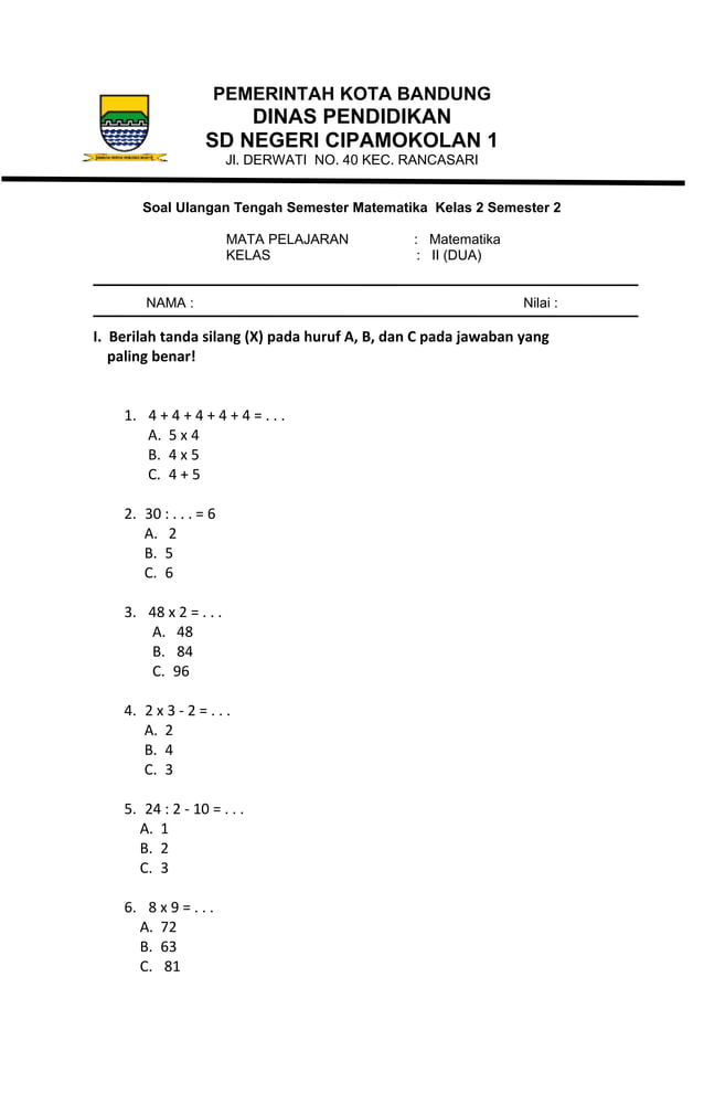 Wajib Tahu! Ini Kumpulan Soal UTS MTK Kelas 2 Semester 2 KTSP 2006 Terlengkap dan Akurat