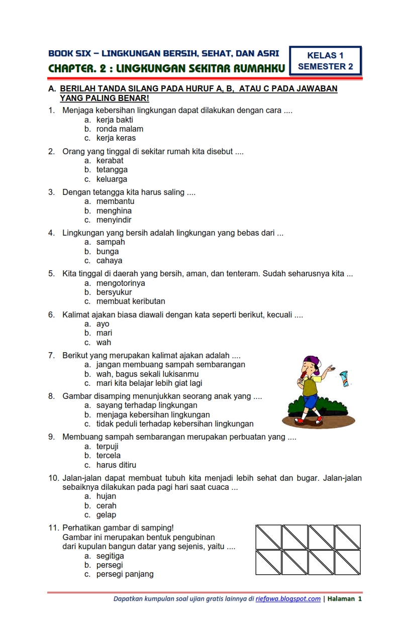 Mengasah Pemahaman Melalui Soal Pilihan Ganda Tematik Kelas 1 SD