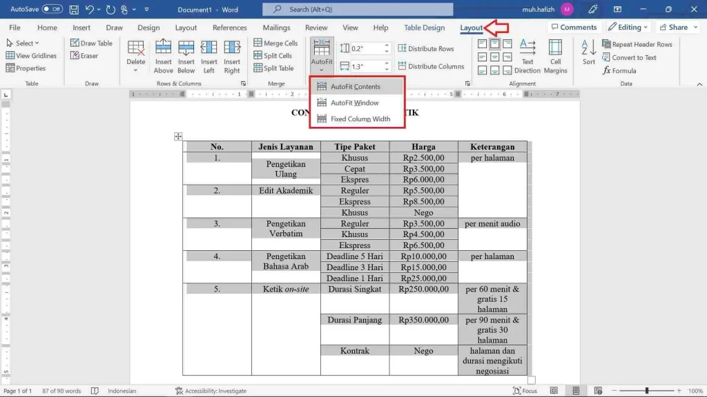 mengubah excel menjadi word agar rapi